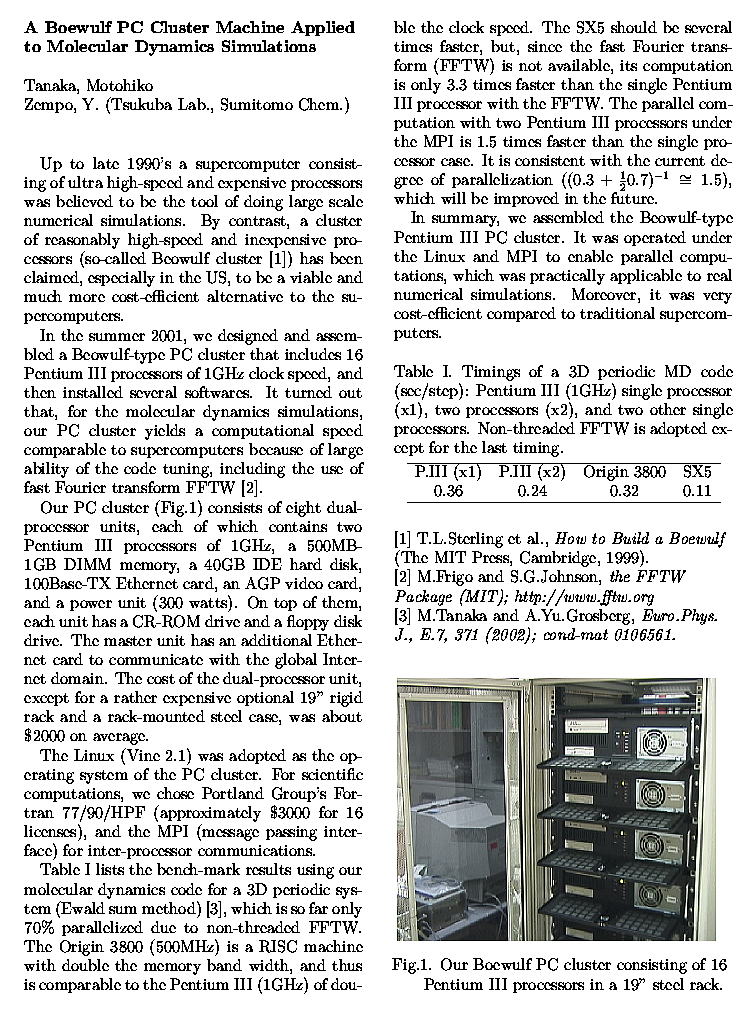 English report：A Boewulf PC cluster